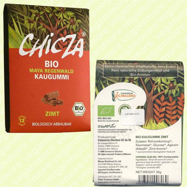 Chicza Bio Kaugummi Zimt, 10er Pack, 10x30 g