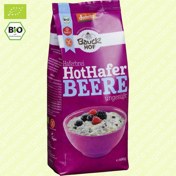 BauckHof Bio Hot Hafer Beeren Porridge, 400 g | Haferbrei
