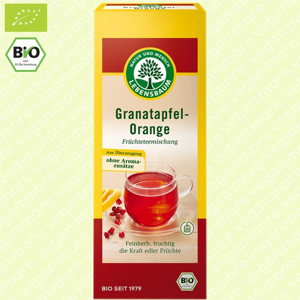 Lebensbaum Bio Früchtetee Granatapfel- Orange, 40 g