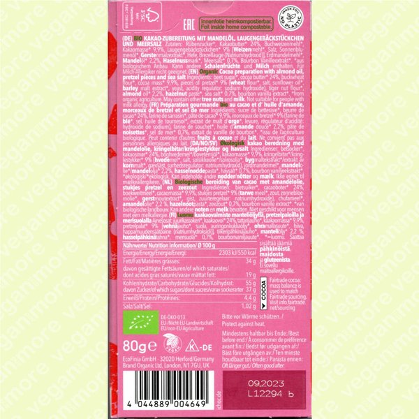 Angebot -25% MHD 5x iChoc Bio Schokolade Salty Pretzel je 80 g