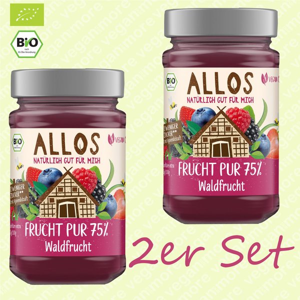 Allos Bio Fruchtaufstrich Waldfrucht je 250 g Glas | im 2er Set