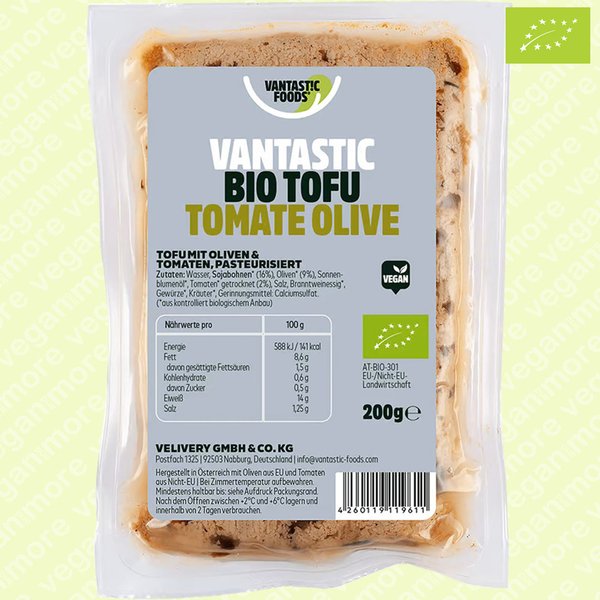Vantastic foods | Bio Tofu Tomate-Olive | 3er Pack